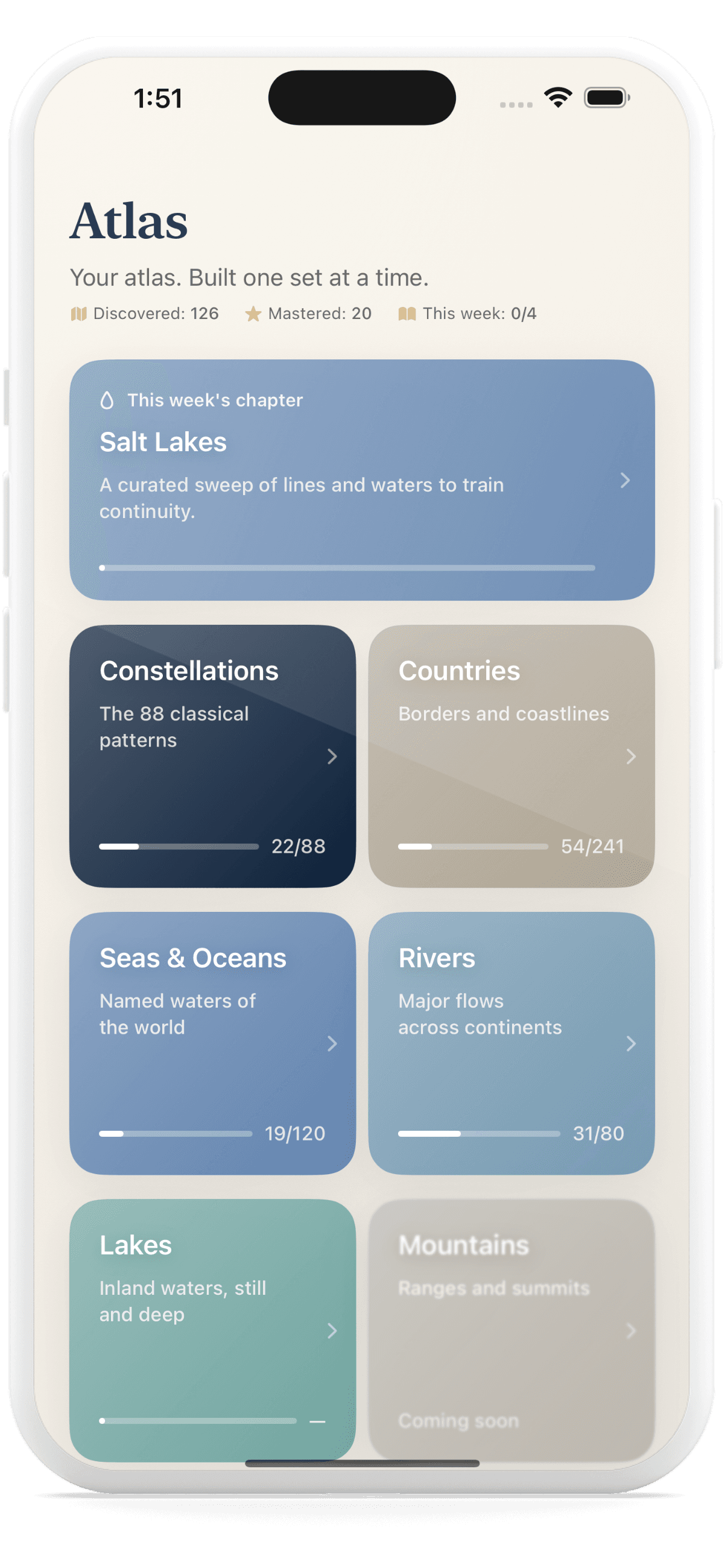 Taste Gym Atlas collection screen
