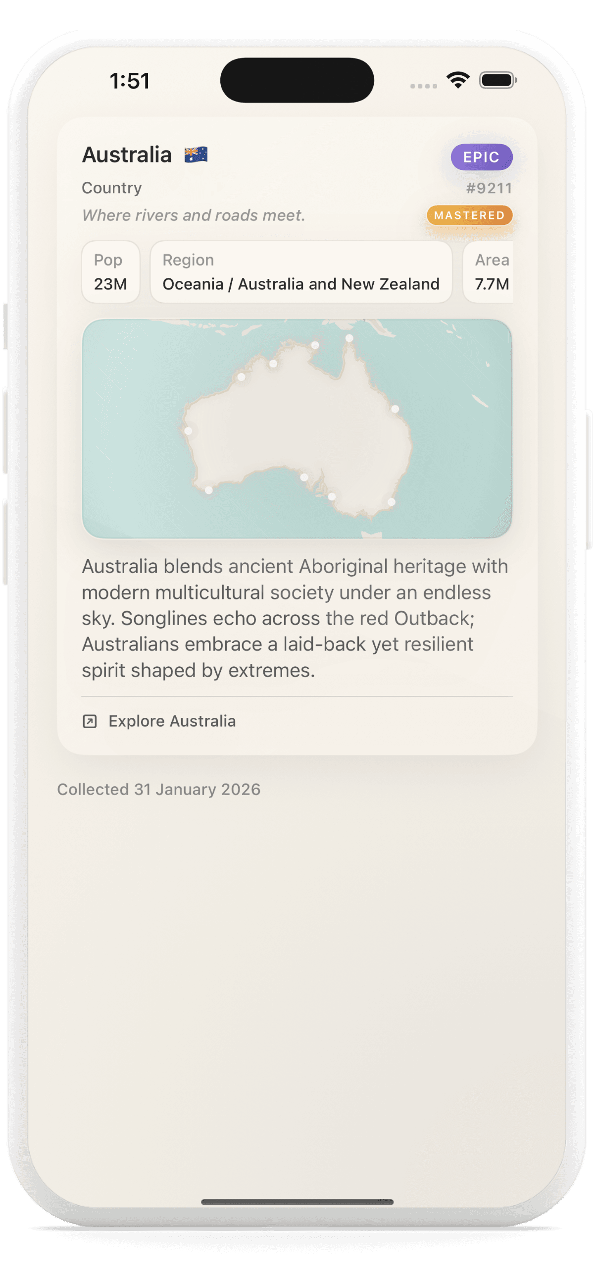 Taste Gym mastery screen